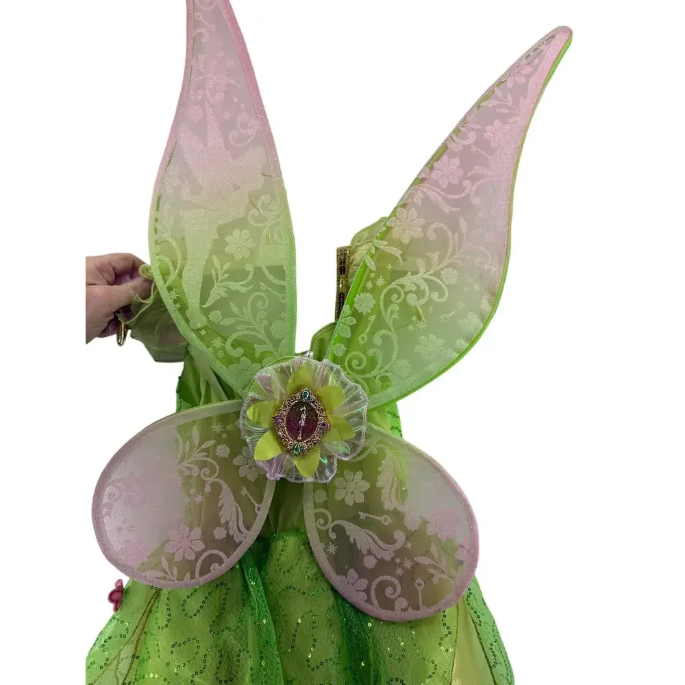 Disney Tinkerbell Costume Dress Light Up Wings and Slippers Play 5/6